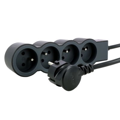 Multiprise 4 prises Legrand noir et gris 3 m