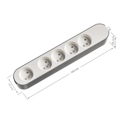 Multiprise 5 prises Jacobsen blanche à câbler