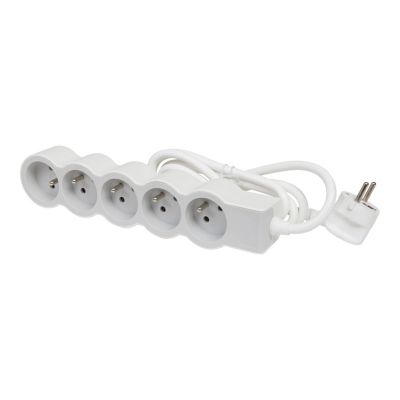 Multiprise 5 prises Legrand blanc et gris 3 m