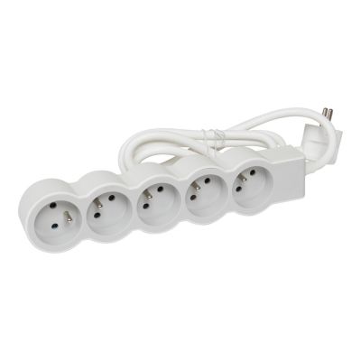 Multiprise 5 prises Legrand blanc et gris 3 m