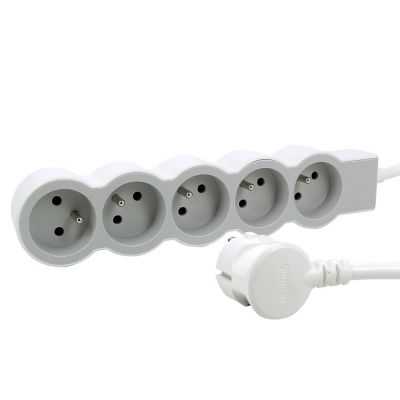 Multiprise 5 prises Legrand blanc et gris 3 m