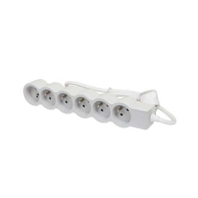 Multiprise 6 prises Legrand blanc et gris 3 m