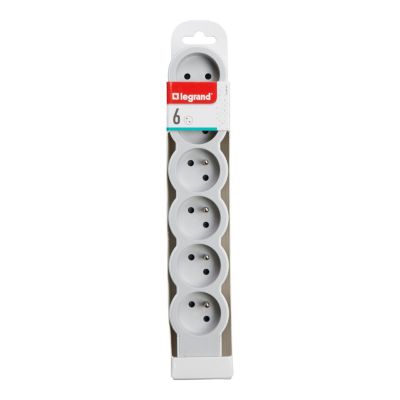 Multiprise 6 prises Legrand blanc et gris