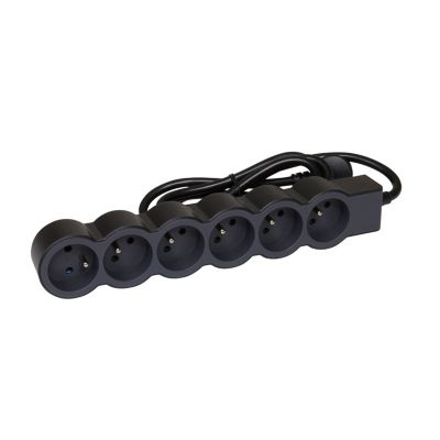 Multiprise 6 prises Legrand noir et gris 3 m
