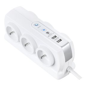 Multiprise connectée Wi-Fi 4 prises 220V + 4 USB 1.8m Konyks