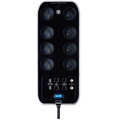 Multiprise 8 prises USB 2m noir Masterplug