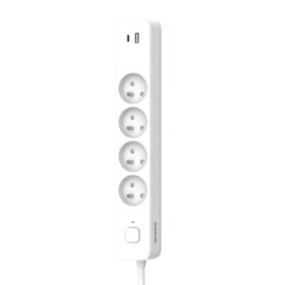 Profile multiprise 2x 16A blanc + interrupteur