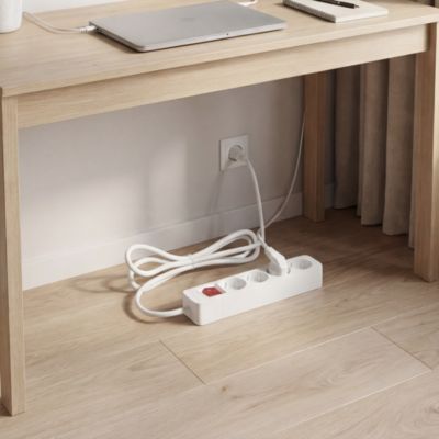 Multiprise avec interrupteur 4 prises blanc 1 m