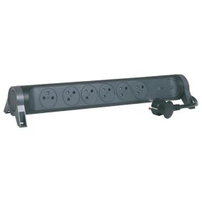 Multiprise parafoudre 6 prises Legrand noir et gris 1.5 m