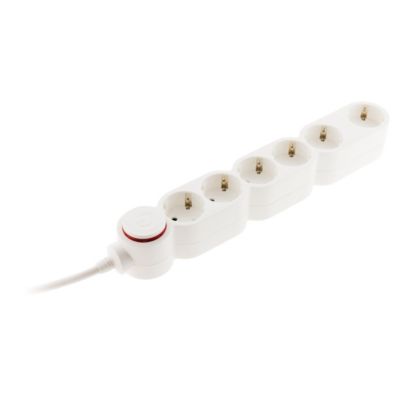 Multiprise Schuko 6x16A blanc Zenitech