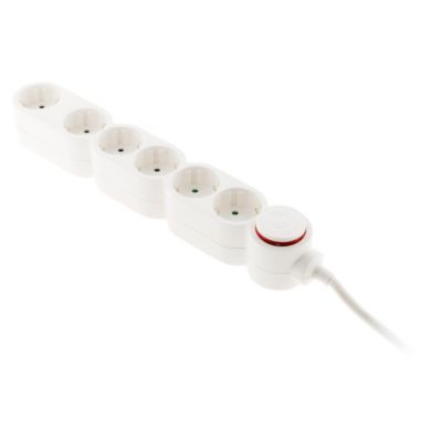 Multiprise Schuko 6x16A blanc Zenitech