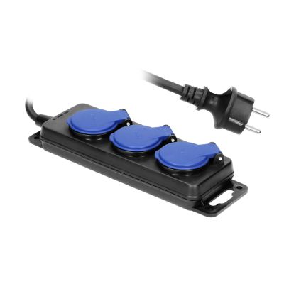 Multiprise étanche Ip44 En Caoutchouc - 3 Prises Avec Cordon De 5 Mètres - 3g1,5mm² Ho5rrf