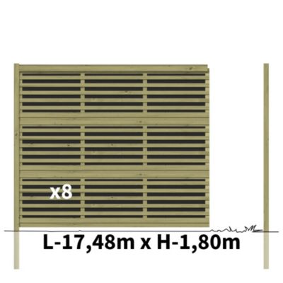 Mur anti-bruit ABSORB - Hauteur : 1,80m - Longueur : 17,48m - Absorption sonore - Réduction sonore