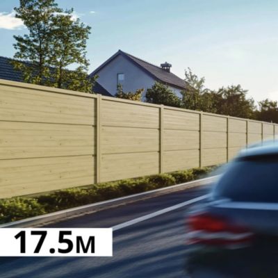 Mur Anti-bruit Bois 17,48x1,8m SILENZO REFLECT - Clôture Réduction Sonore - Palissade