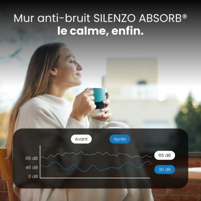 Mur Anti-bruit Bois 17,48x2,4m SILENZO ABSORB - Clôture Réduction Sonore - Palissade
