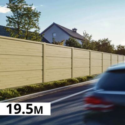 Mur Anti-bruit Bois 19,66x1,8m SILENZO REFLECT - Clôture Réduction Sonore - Palissade