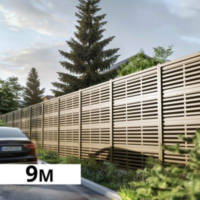 Mur Anti-bruit Bois 8,8x2,4m SILENZO ABSORB - Clôture Réduction Sonore - Palissade