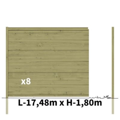 Mur anti-bruit REFLECT - Hauteur : 1,80m - Longueur : 17,48m - Absorption sonore - Réduction sonore