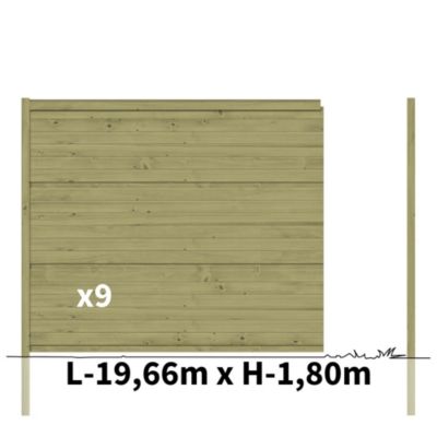 Mur anti-bruit REFLECT - Hauteur : 1,80m - Longueur : 19,66m - Absorption sonore - Réduction sonore