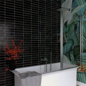 Mur au-dessus de la baignoire 1 porte fixe + 1 porte pivotante 140cm réversible
