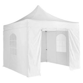 Mur porte zippable tente pliante PRO+ 50MM en 4m blanc   Oviala