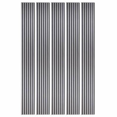 Mur TV - Lot de 5 Panneaux tasseaux bois 250 x 30 x 1,9 cm - alu/feutrine noir - 3,75m²
