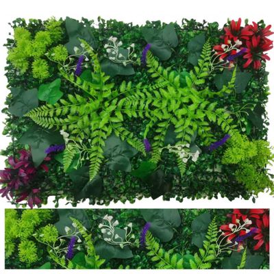 Mur végétal artificiel 60x40cm - Anti-UV Gazon synthétique décoratif - Claustra végétale pour terrasse, balcon et événements
