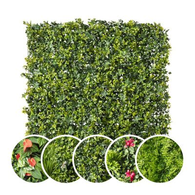 Mur végétal artificiel extérieur et intérieur 1m x 1m Tropical