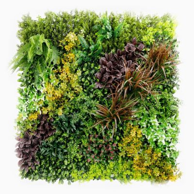 Mur Végétal Artificiel Life MGS 1 m² Plaque Décorative Feuillage Vert pour Mur Terrasse Balcon Jardin