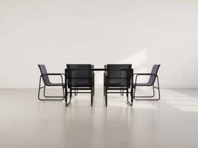Murillo - ensemble table et chaises de jardin - 6 personnes - noir et ...