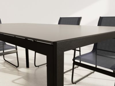 Murillo - ensemble table et chaises de jardin - 6 personnes - noir et ...