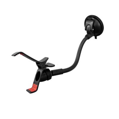 Muvit Support Voiture Universel Flex Rotatif à 360 avec Pince Extensible à 100mm Noir