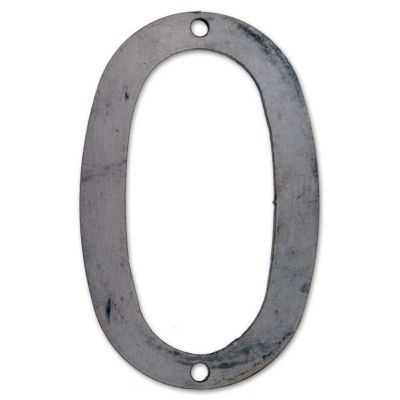 N° de maison - marquage 0 - en acier - couleur gris - à visser - hauteur 12 cm - Chapuis CPA0