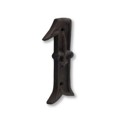 N° de maison - marquage 1 - en fonte - couleur marron - à visser - hauteur 12 cm - Chapuis CFR1