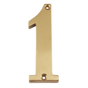 N° de maison - marquage 1 - en laiton - couleur or - à visser - hauteur 9,7 cm - Chapuis CLM9701