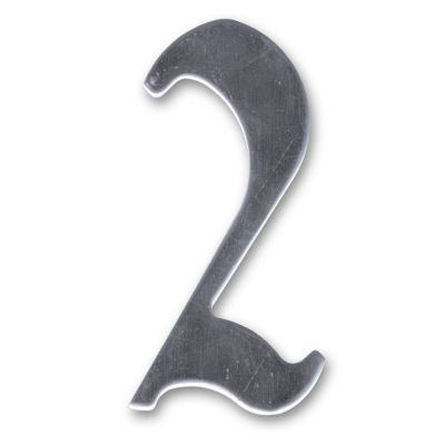 N° de maison - marquage 2 - en acier inoxydable - couleur gris - à visser - hauteur 10 cm - Chapuis HS002