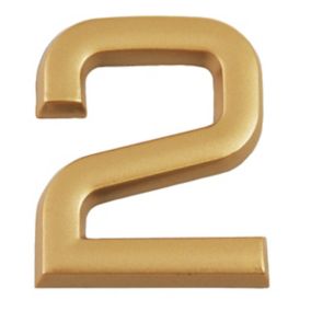 N° de maison - marquage 2 - en PVC - couleur or - autocollant - hauteur 3,7 cm - Chapuis LD3702
