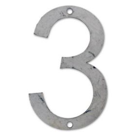 N° de maison - marquage 3 - en acier - couleur gris - à visser - hauteur 6 cm - Chapuis CPAP3