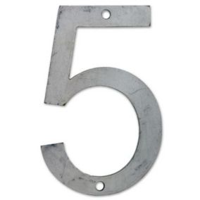 N° de maison - marquage 5 - en acier - couleur gris - à visser - hauteur 6 cm - Chapuis CPAP5