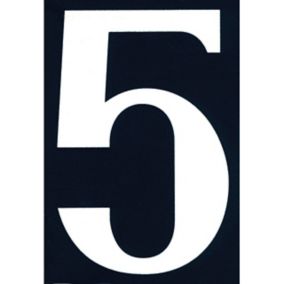 N° de maison - marquage 5 - en PVC - couleur bleu et blanc - autocollant - hauteur 11 cm - Chapuis NA05