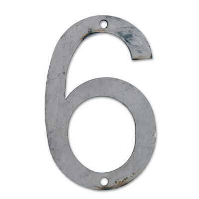 N° de maison - marquage 6 - en acier - couleur gris - à visser - hauteur 12 cm - Chapuis CPA6