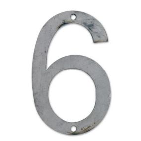N° de maison - marquage 6 - en acier - couleur gris - à visser - hauteur 6 cm - Chapuis CPAP6