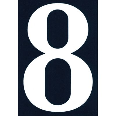 N° de maison - marquage 8 - en PVC - couleur bleu et blanc - autocollant - hauteur 11 cm - Chapuis NA08