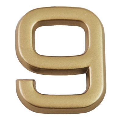 N° de maison - marquage 9 - en PVC - couleur or - autocollant - hauteur 3,7 cm - Chapuis LD3709
