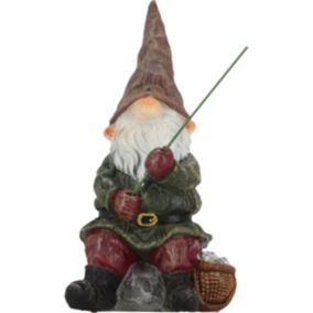 Nain de jardin pêcheur en résine 25 cm
