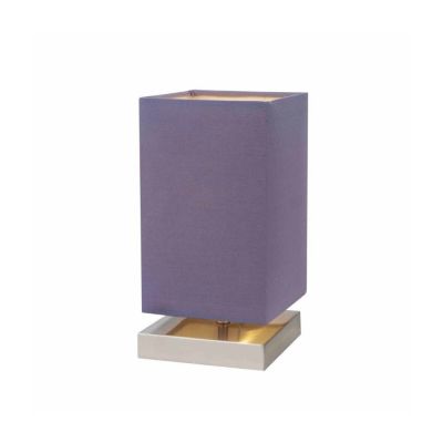 Nanga Lampe de Table 1xE14 Max.40W Métal Satiné/Abat-jour en Tissu Violet