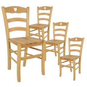 NAPLES - Lot de 4 Chaises  et Assises en Bois