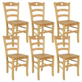 NAPLES - Lot de 6 Chaises  et Assises en Bois