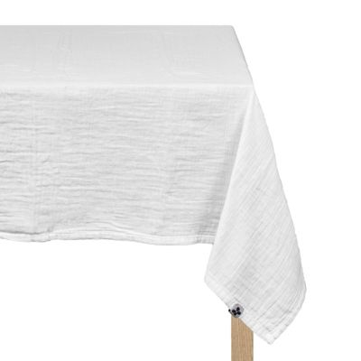 Nappe 150 x 250 cm en double gaze de coton gaufrée blanc - PEPA