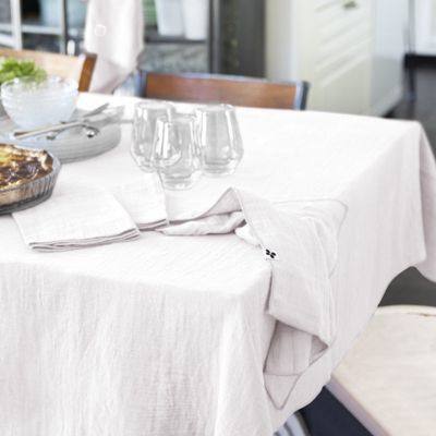 Nappe 150 x 250 cm en double gaze de coton gaufrée blanc - PEPA